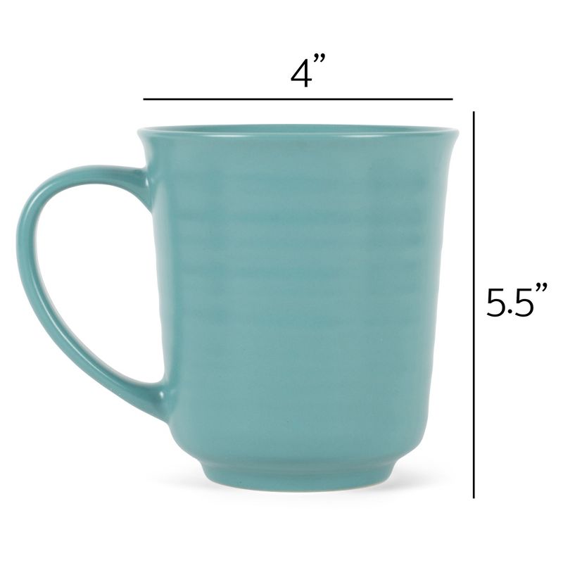 Elanze Designs Turquoise Matte Glaze Finish 17 ounce Stoneware Coffee Cup Mugs Set of 4, 4 of 6