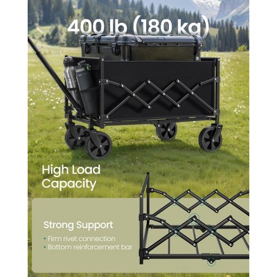 Ink Black Steel Folding Utility Wagon with Handle