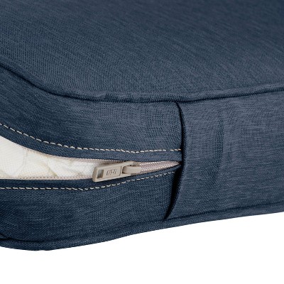 Heather Indigo Blue Water-Resistant Patio Lounge Back Cushion