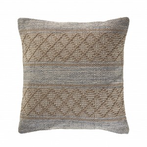 20" Beige And Gray Cotton Geometric Throw Pillow - 1 of 4