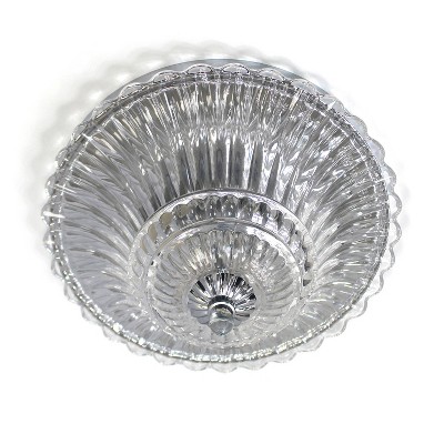 Elegant Blossom Chrome Glass 2-Light Flush Mount Ceiling Fixture