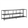 70" Black Bronze TV Stand with Metal Shelves - Henn&Hart - 2 of 4
