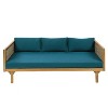 Outdoor 3-Seater Sofa Patio Daybed with Armrests & Water-Resistant Cushions, Acacia Wood Frame Sofa Couch - ModernLuxe - 2 of 4
