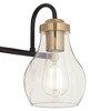 Possini Euro Design Brade Modern Wall Light Black Gold Hardwire 22 3/4" 3-Light Fixture Clear Glass for Bedroom Bathroom Vanity Reading Living Room - 3 of 4