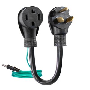 Certified Appliance Accessories® 3-Prong to 4-Prong Dryer Cord Adapter with Ground Wire in Black - 1 of 4