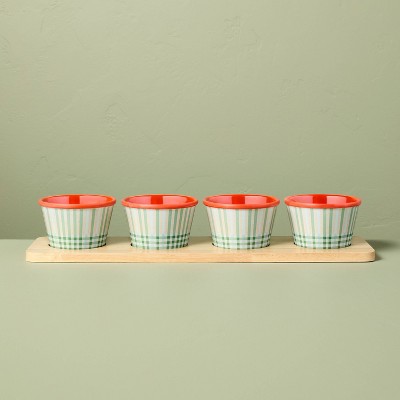 4pk Summer Plaid Melamine Mini Bowl Serving Set - Hearth & Hand™ with Magnolia