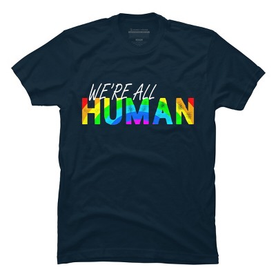 Adult Design By Humans We're All Human Rainbow Pride By JuTrading T-Shirt