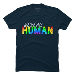 Adult Design By Humans We're All Human Rainbow Pride By JuTrading T-Shirt - 1 of 2