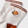 Women's Embroidered Highland Cow 'Good Hair Day' Ribbed Ankle Socks - Oatmeal Heather 4-10 - image 3 of 3