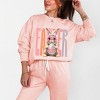Easter Bunny Disco Ball - Women's Lightweight Garment Dyed Sweatshirt - 2 of 3