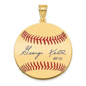 Black Bow Jewelry 14K Gold Plated George Kell Signature MD Enamel Baseball Pendant - 1 of 4