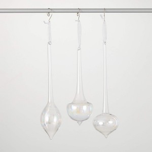 11.5"H & 9"H Sullivans Christmas Large Clear Finial Ornament Set of 3  Clear - 1 of 2