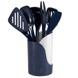 Hutzler 7-Piece Mini Melamine Cooking Utensils and Storage Crock Set - 1 of 4