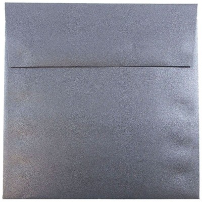 JAM Paper 6x6 Square Metallic Invitation Envelopes Stardream Anthracite Black V018309I