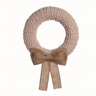 Transpac Foam White Harvest Cozy Wreath with Burlap Bow