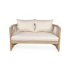 Christopher Knight Home Bonita 54" Outdoor Acacia Wood Upholstered Loveseat with Curved Rope Weave Back - 4 of 4