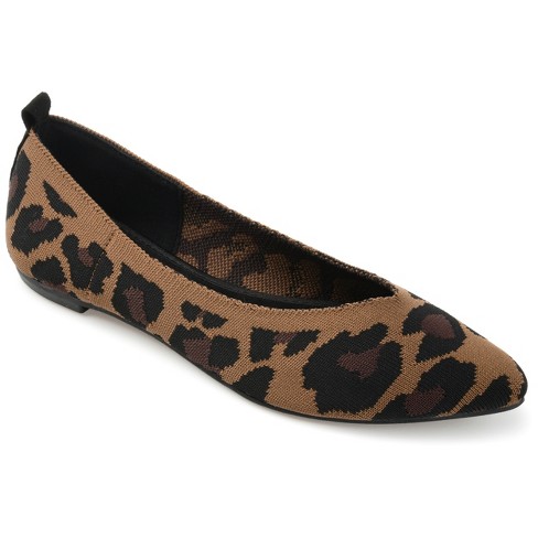 Journee Collection Womens Patricia Slip On Pointed Toe Ballet Flats Leopard  12 : Target