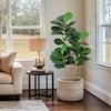 homfan Fiddle Leaf Fig Artificial Tree Faux Floor Plant with Black Planter Pot, Potted Fake Fiddle Leaf Fig Tree for Indoor Outdoor Home Office Decor - 4 of 4