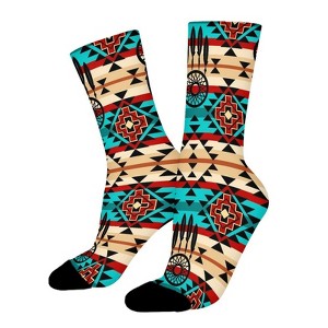 Pattern Women Printed Crew Socks Funny Funky Socks Soft Polyester Novelty Gifts for Artists Men - 1 of 4