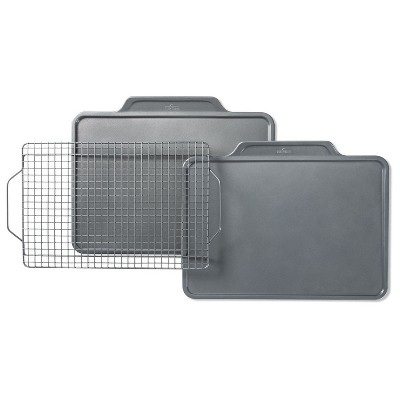 All-Clad Pro-Release Nonstick 3-Piece Cookie Sheet Set with Rack