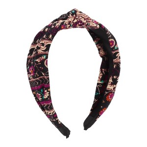 Unique Bargains Women's Fashion Elegant Knotted Floral Wide Hairband Black 1 Pc - 1 of 3