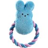 Peeps Squeaky Rope Dog Toy (Pink Bunny) - 2 of 3