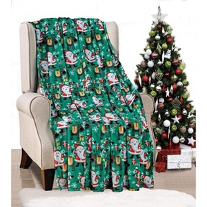 Noble house Christmas  Festive and Cheery Holiday Super Soft Ultra Comfy Microplush Throw Blanket 50"x60" - 1 of 3