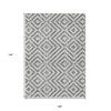 Gray Silver And Ivory Geometric Washable Indoor Outdoor Area Rug - 3 of 4