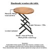 Syemin End Tables Design Small Round Side End Table, Small Accent Pedestal Table, Natural Accent Table Nighstands Small Space, Brown, 20"*20"*23.5" - 4 of 4