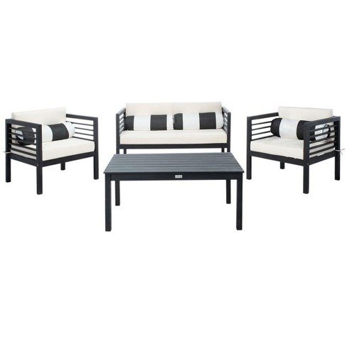 Alda 4 Piece Patio Outdoor Conversation Set With Accent Pillows Safavieh Target