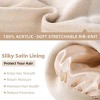 Zuppad 3 Pack Satin Lined Winter Beanie Hats for Women Men,Silk Lined Womens Beanies Knit Soft Warm Cuffed Hats - 2 of 4