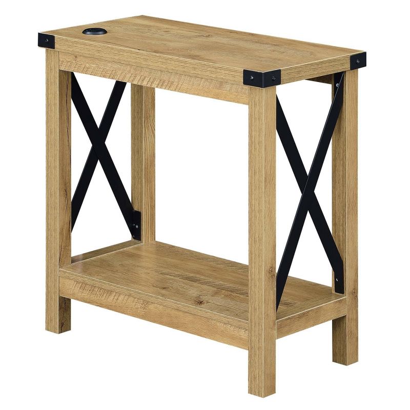 Durango Chairside Table with Charging Station and Shelf - Breighton Home, 1 of 7