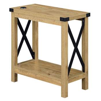 Durango Chairside Table with Charging Station and Shelf - Breighton Home