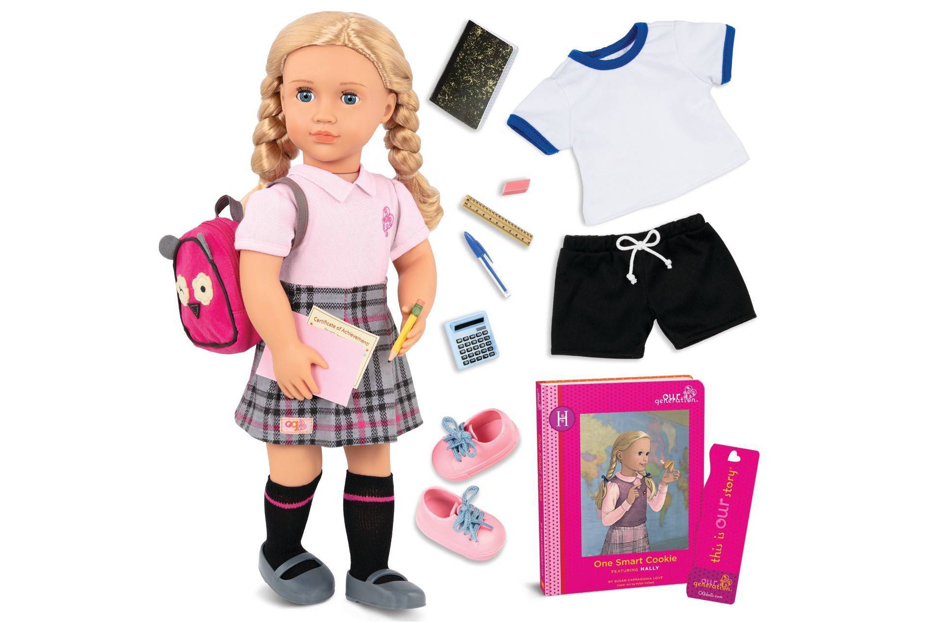 Our Generation Hally with Storybook & Accessories 18" Posable School Doll