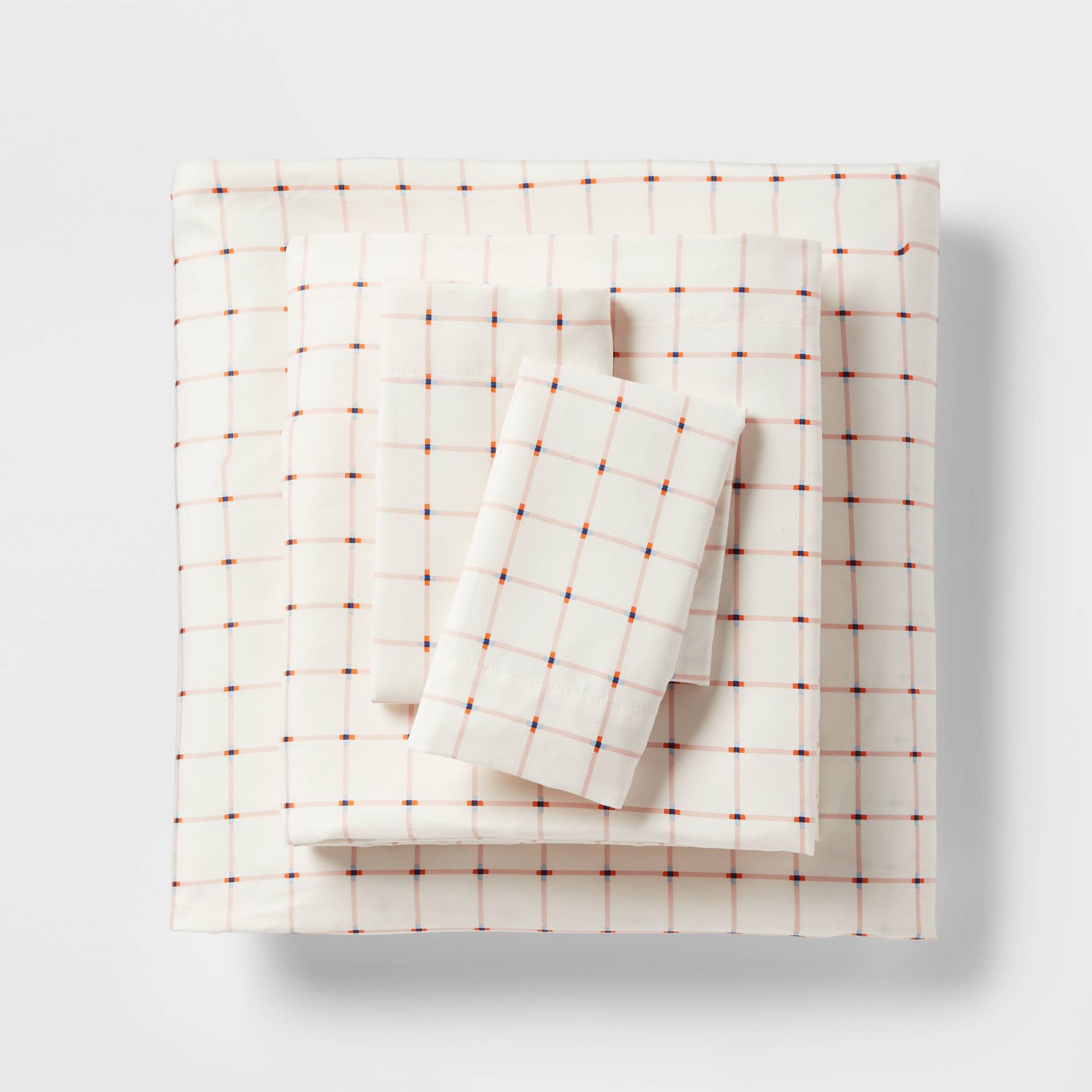 Twin/Twin Extra Long Microfiber Sheet Set Pink Grid - Room Essentials™