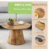VYNXARIA Natural Wood Grain MDF Round Coffee Table，25.6"Diameter, 15.7"Height，Natural Wood Grain Texture Sticker,Exquisite Wood Grain Surface - 2 of 4