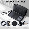 BEAFUP Women's Wallet,RFID Blocking Long Clutch Zip Around Travel Leather Purse Large Capacity Credit Card Holder With Grip Hand Strap - 4 of 4