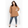 Women's Plus Size Neck Tie Tunic - caramel | CITY CHIC - 4 of 4