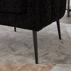 Gulches Black Chenille Channel Tufted Wraparound Back Metal Leg Removable Cushion Modern Accent Barrel Chair Set of 1 - 3 of 4