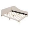 CAVINAS Twin/Full Size Linen Upholstered Daybed Bed Frame with Headboard & Armrest,No Box Spring Needed - 4 of 4