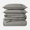 100% Organic Cotton Percale Duvet Cover and Sham Set by Bare Home - 2 of 4