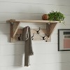40" Castleton Mango Wood Coat Hook with Shelf Driftwood - Alaterre Furniture - image 2 of 4