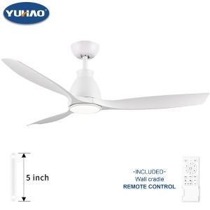 YUHAO 56 in. Indoor Modern Contemporary Matte Black ABS Blades 6-speed Ceiling Fan with Light and Remote Control - 1 of 4