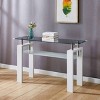 GlasFlength Coffee Tables Rectangle Coffee Table Center Table Glass Coffee Table Small Table for Living Room, White, 47.24"*15.75"*29.53" - 2 of 4