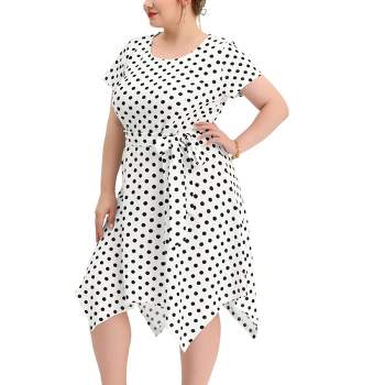 Agnes Orinda Women's Plus Size Polka Dots Wedding Elegant Spring Summer Midi Dresses