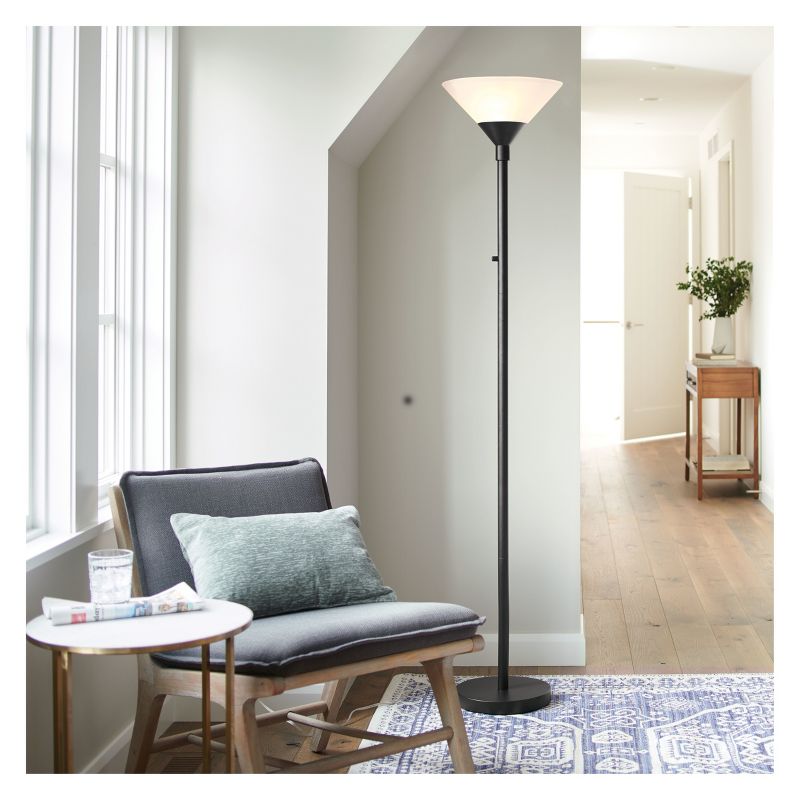 Torchiere Floor Lamp with Glass Shade - Threshold™, 4 of 9