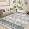 Washable Modern Farmhouse Living Room Bedroom Area Rug, Floral Print Non Slip Floor Carpet for Home Office - 2 of 4
