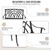 VINGLI 38" Outdoor Metal Bench, 1-2 Person Cast Aluminium Black Garden Bench, Weatherproof Orchid Small Patio Bench Deck Furniture - 3 of 4