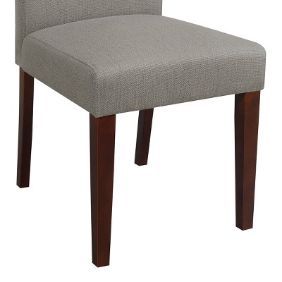 Ash Gray High-Back Linen Upholstered Parsons Side Chair