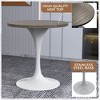 LeisureMod Verve 27" Round Dining Table - MDF Wood Top with Modern White Pedestal Base Accent Side Table for Kitchen and Home - 2 of 4